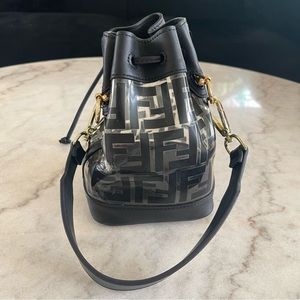 FENDI Mini Zucca Mon Tresor Bucket Bag 🖤 Authentic Preloved W Vinyl Damage 🖤🖤